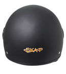 Casco Demi-Jet per Scooter Visiera Sagomata SKA-P 1 WH Wolli Nero Gommato