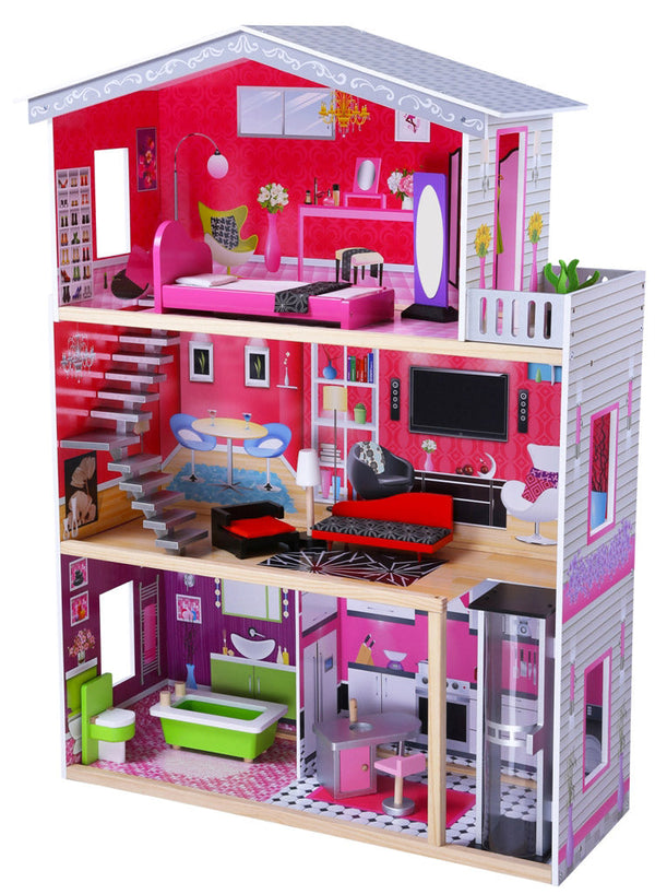 Maison pour poupées 3 étages 83x32x115cm en bois Miller Villino Fashion acquista