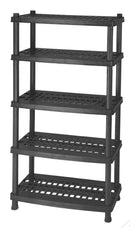 Scaffale 5 Ripiani 40x80x188 cm in Resina Nero