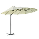 Ombrellone da Giardino Doppio 440x270x250 cm in Poliestere Beige