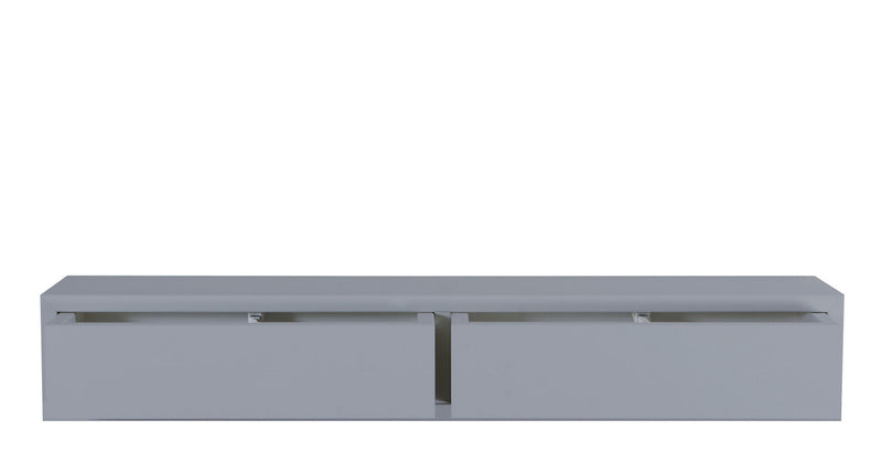 Mensola da Parete con 2 Cassetti 88,2x13,4x20 cm in Fibra di Legno Domino Grigio