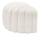 Puff Shell Crema 80x54x42 cm in Legno Spugna e Poliestere Crema