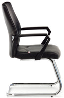 Sedia da Ufficio Visitatori in Similpelle Sake Fissa Nera