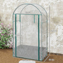 Serra a Parete 89x50x152 cm con Sacco per Piante e Ingresso Avvolgibile in Acciaio e Plastica Trasparente  