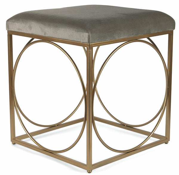 online Tabouret Carré 40x40x46 cm en Fer et Velours Tortora Soriani
