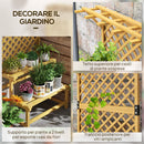 Fioriera con Grigliato per Rampicanti 75x50x166 cm 2 Ripiani e Barra Superiore in Legno di Abete Giallo      