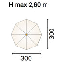 Ombrellone da Giardino Decentrato in Acciaio Ø3m con Manovella Vorghini Banana Antracite e Ecrù