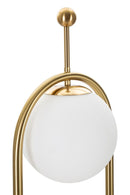 Lampada da Terra Glamy Arc Ø28x168 cm in Ferro e Vetro Oro e Bianco      