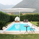 Ombrellone da Giardino 2x3 m Palo Ø48 mm Poly Eco in Acciaio Bianco