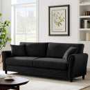 Divano 3 Posti 212x75x87 cm con Rivestimento in Tessuto Premium Nero      