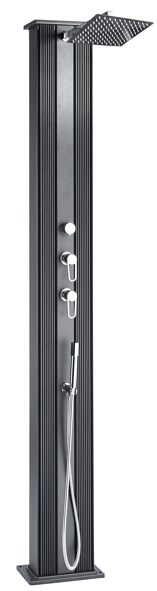 online Douche de Jardin Solaire Hybride 40L Anthracite Mitigeur et Lave pieds