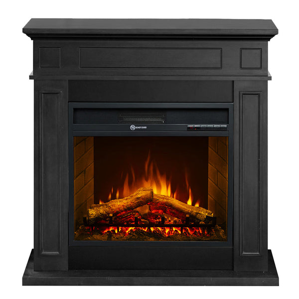 prezzo Camino Elettrico da Terra 89,5x90,5x28 cm Jefferson in Legno Nero