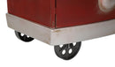Mobiletto Van 90x42x81 cm Legno di Abete e MDF e in Ferro Rosso e Bianco