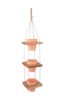 Porta Vasi Legno per 3 Vasi 15x15x H 80 cm