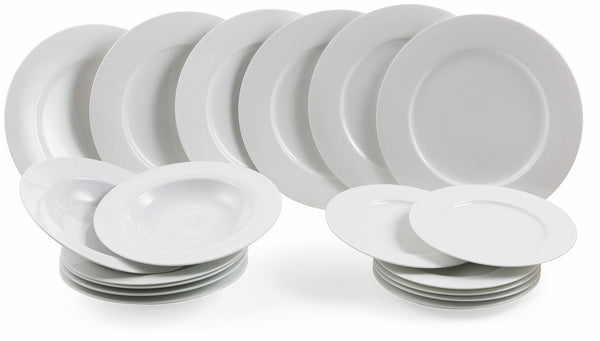 sconto Service de table 18 pièces en porcelaine blanche simple VdE Tivoli 1996