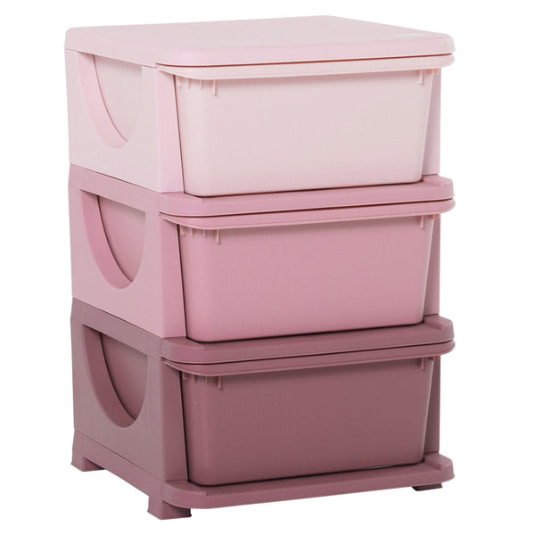 online Commode pour Chambre 3 Tiroirs 37x37x56,5 cm en Plastique Rose