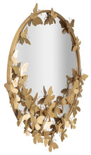 Specchio Farfalle Round 74x4x75 cm in Ferro e MDF Oro