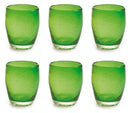 Set 6 Bicchieri Ø7,3x10 cm in Vetro Soffiato Villa d'Este Home Tivoli Acapulco Verdi