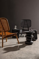 Tavolino Ø 33x45 cm Caffèblack in Legno Black