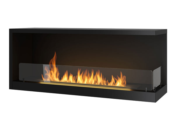 online Cheminée Bioéthanol Encastrable 110x45 cm Intérieur P1100 V2 Coin Droit Noir avec Verre