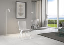 Sedia 52x52x87 cm Trudy gambe bianche in Similpelle Bianco