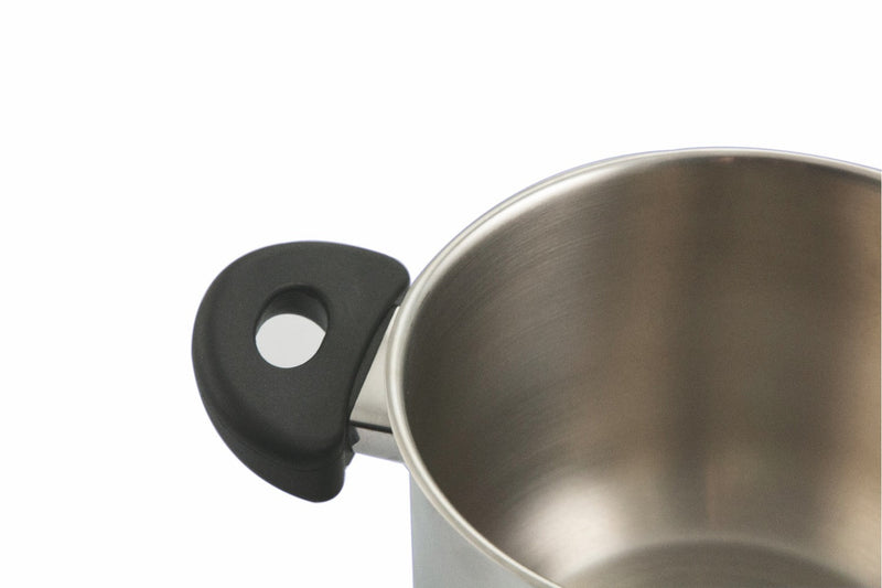 Pentola Antiaderente in Acciaio Inox Ø24cm Triplo Fondo 2 Manici Soriani Mia