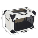 Trasportino per Cani e Gatti Pieghevole Crema nero 70x52x52 cm 