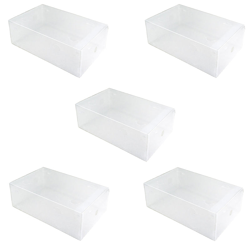 Set 30 Scatole per Scarpe 30x18x9,5 cm Contenitore Organizzatore Salvaspazio Trasparenti