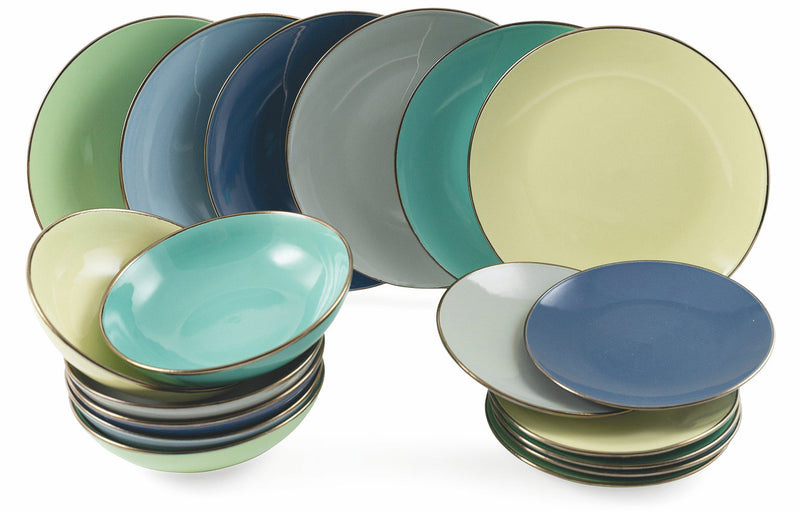 Servizio Piatti 18 Pezzi in Gres Villa d'Este Home Tivoli Royal Light