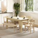 Tavolo da Pranzo Moderno per 6 Persone max 140x89,5x75 cm in Truciolato Bianco e color Rovere