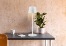 Lampada da Tavolo Dimmerabile Ø11,5x38 cm Accensione Touch USB in Ferro e Allluminio Bianco