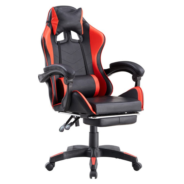 acquista Chaise de jeu ergonomique en simili cuir rouge/noir