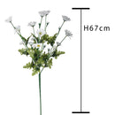Set 6 Mazzetti di Margherita con Fiori Artificiali H 67 cm Bianco