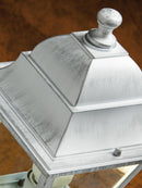 Applique Piccola in Alto da Esterno  in Alluminio Sovil Bianco e Argento