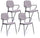 Lot de 4 Chaises 52x50x81,5 cm Velours Gris