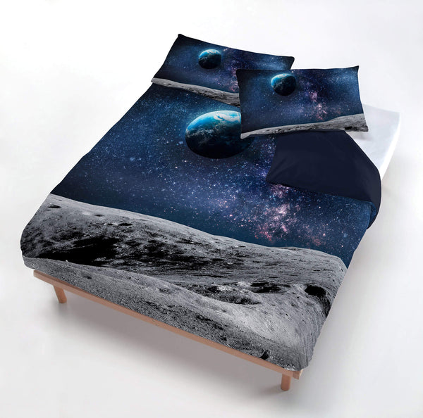 Housse de couette imprimée avec taies d'oreiller en microfibre terre différentes tailles prezzo