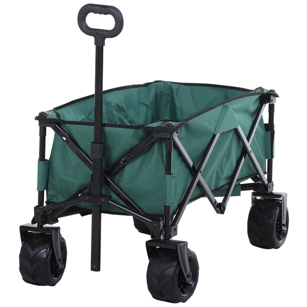 prezzo Carrello da Giardino Carico max 70kg con Maniglia Telescopica 108x55 cm in Metallo e Tessuto Oxford Verde
