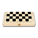 Set di Giochi 3 in 1 Scacchi Dama Backgammon in Legno Salvaspazio 29x29 cm      