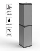 Armadio da Esterno 34x40x165 cm 1 Anta 4 Ripiani in Resina Grigio    