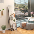 Specchio da Terra Moderno 40x4x150 cm Design Autoportante o da Parete a Figura Intera Nero  