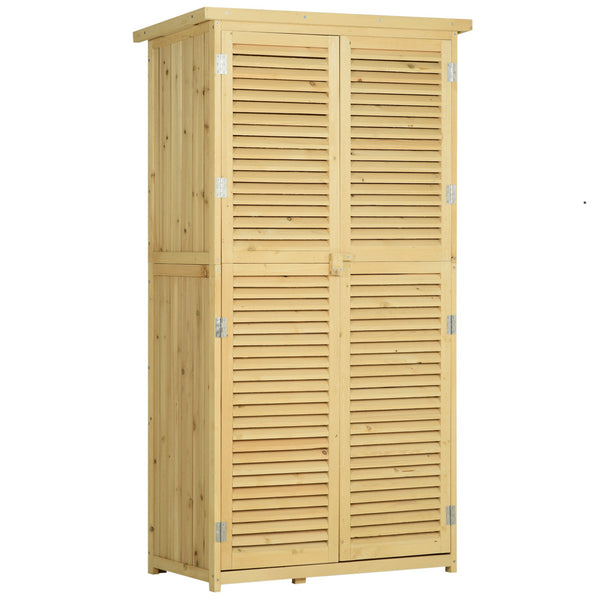 sconto Meuble de rangement de jardin mobile 87x46,5x160 cm en bois