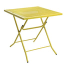 Tavolino Pieghevole da Giardino in Acciaio 70x70x71cm Quadro Giallo
