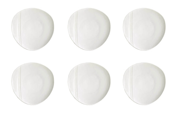 online Set de 6 Assiettes à Fruits Ø20,5 cm en Porcelaine Allluminique Kaleidos Aluxina Miami Bianchi