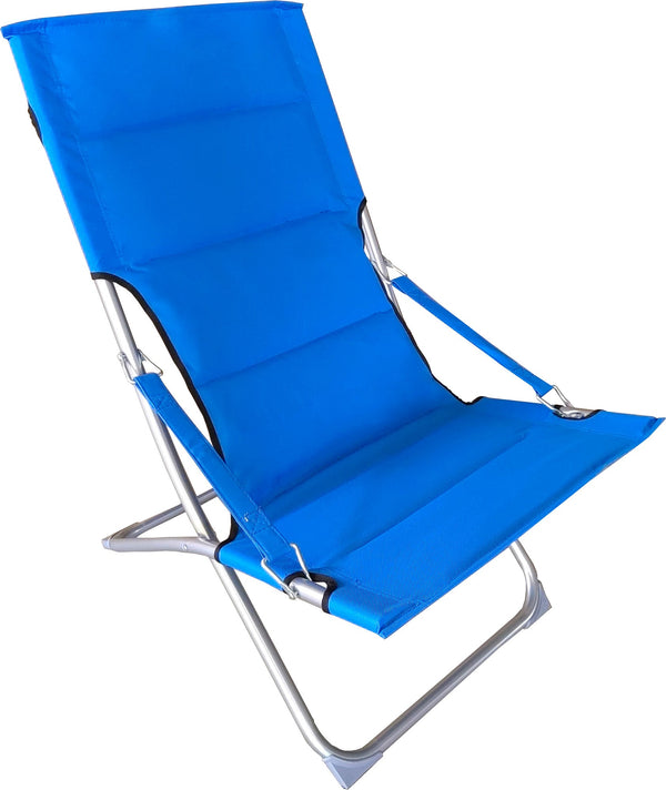 Spiaggina Sedia a Sdraio Prendisole Pieghevole 84x63x89 cm in Acciaio e Tessuto Oxford Blu online