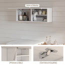 Mobiletto da Bagno 80x25x30 cm Pensile con Anta a Ribalta e Ripiani in MDF Bianco      