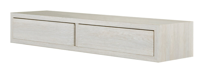 Mensola da Parete con 2 Cassetti 88,2x13,4x23,7 cm in Fibra di Legno Domino Maxi Rovere Sbiancato