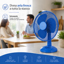Ventilatore da Tavolo Autoportante Potenza 45W Ø40 cm 3 Velocità in Plastica Blu      