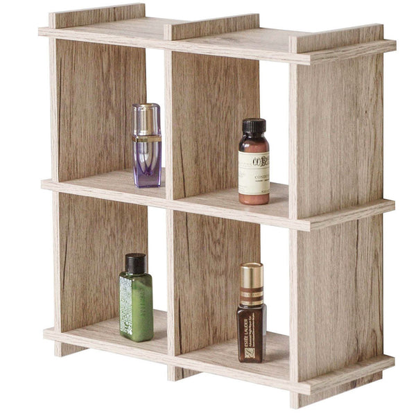 sconto Libreria Scaffale a Parete 4 ripiani Bacheca in Legno Rovere Multiuso