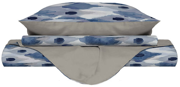 sconto Housse de couette avec taies d'oreiller imprimées en microfibre Calypso Différentes tailles