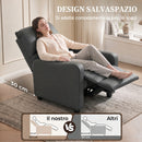 Poltrona Relax Reclinabile Manuale 155° 69x91x100 cm con Poggiapiedi in Pelle PU Grigio Scuro      